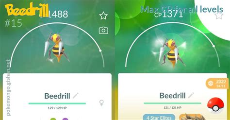 Beedrill max CP for all levels .
